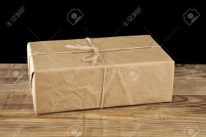 parcel post on a black background